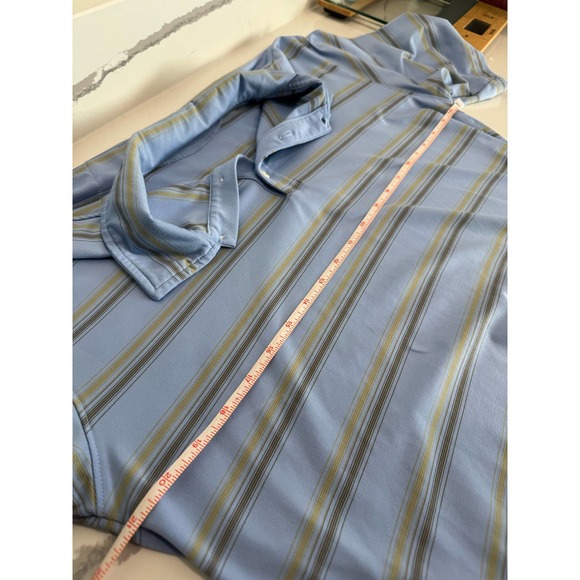Nike Golf Men's‎ Polo Striped Size Large Blue Gold - Picture 6 of 7
